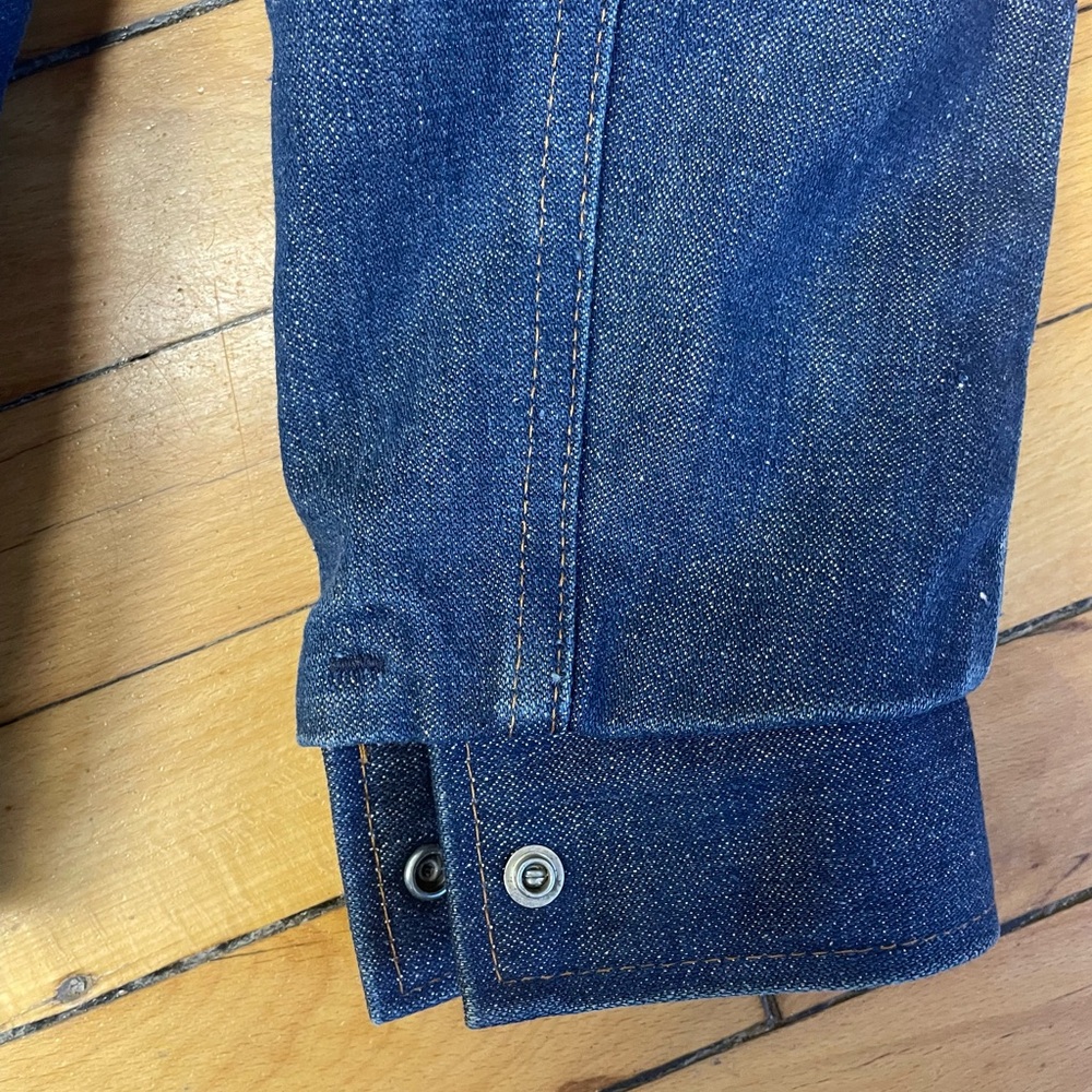 Vintage Wrangler Blue Denim Wrange Coat with White Sherpa Lining Small - Picture 6 of 8